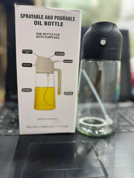 2-in-1 Glass Oil Sprayer & Dispenser Bottle (470ml)