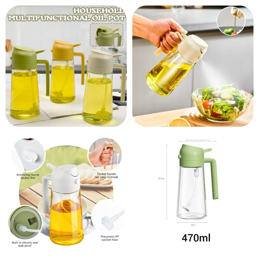 2-in-1 Glass Oil Sprayer & Dispenser Bottle (470ml)